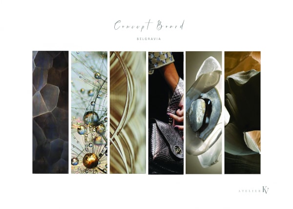 residential interior design concept board for belgravia property